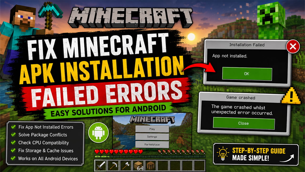 minecraft apk installation errors